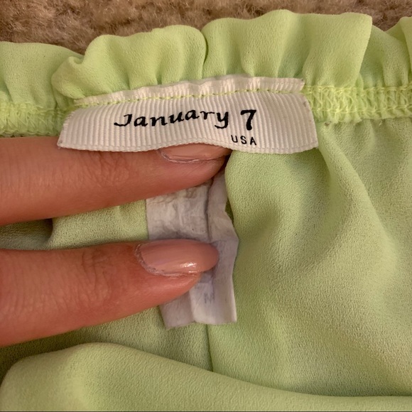 Neon Green Off the Shoulder Crop Top - Picture 5 of 5